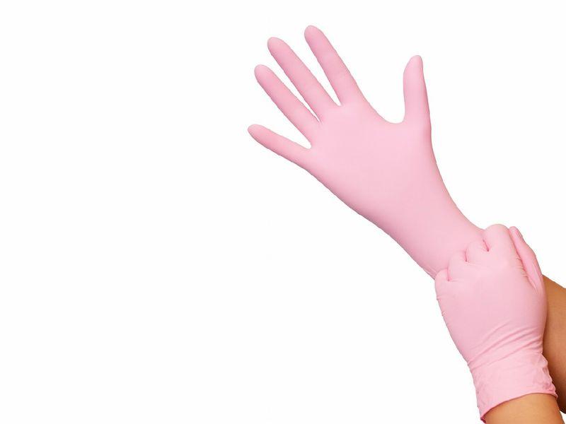 Luva de Nitrilo Rosa - Para Procedimento Não Cirúrgico - Sem Pó - 100un - Medix Brasil