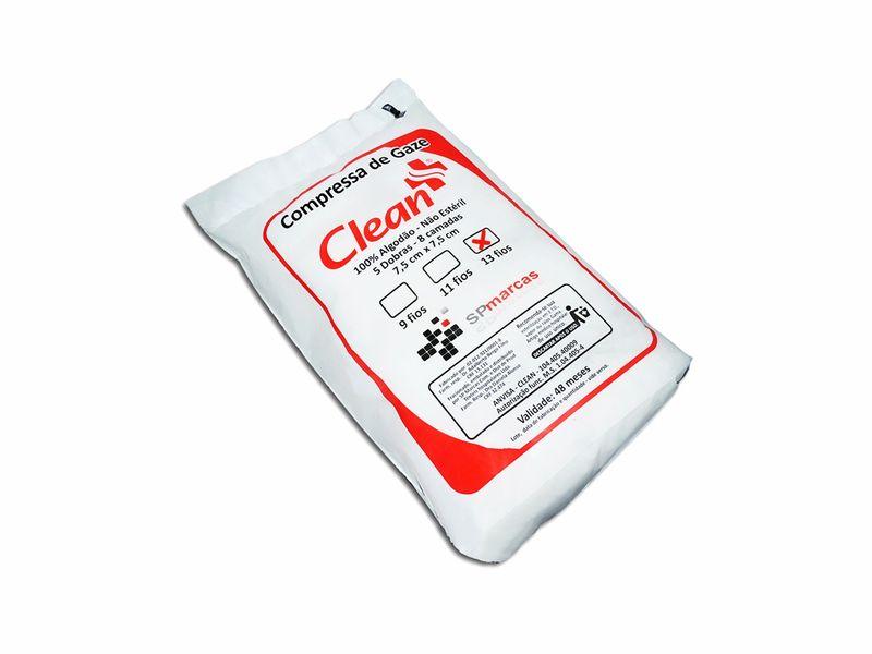 Compressa de Gaze - Não Estéril - 13 Fios - 260g - Clean